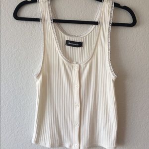 Reformation ribbed cream tank